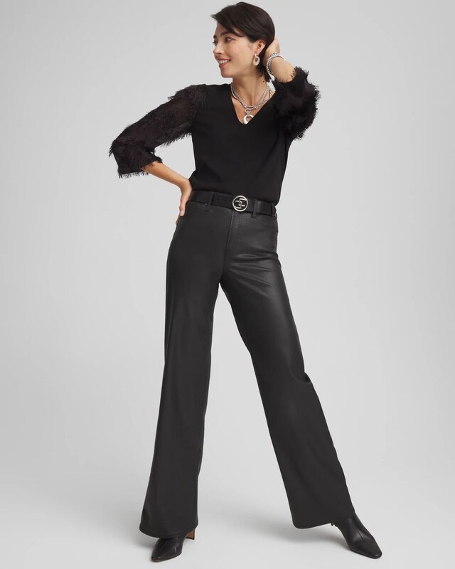 Fringe Sleeve Ponte Top - image 2